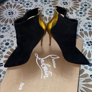 Black and Gold Louboutins Ankle Boots